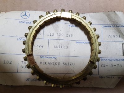 Sincronizzatore della terza e uarta per cambio Type 1 53-60 e Type 2 53-59
