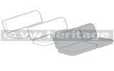 Tappezzeria sedili anteriori 1/3-2/3 per T2 68-73 basketweave neri #01 TMI USA