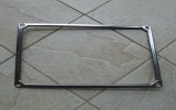 Cornice targa posteriore quadrata sfondo nero numeri bianchi -76 inox lucidato