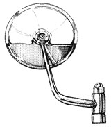 specchietto rotondo cromato destro (identico al sx) 8/50-7/67