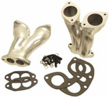 set di 2 collettori di asp. storti per all. dei carb. doppio corpo IDF/DLRA T1 CB Performance